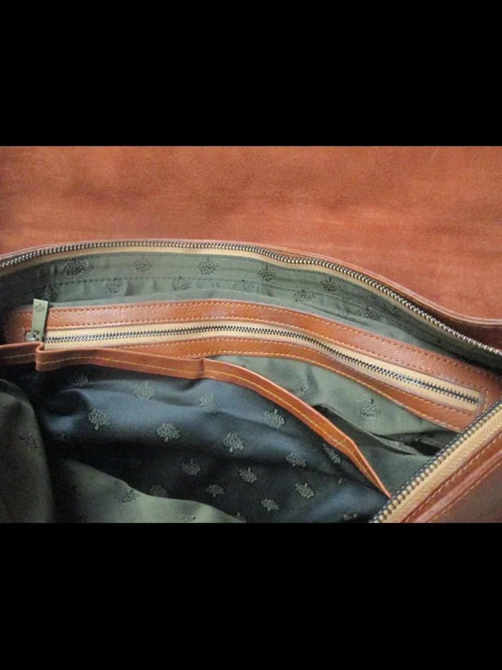 Mulberry Chestnut Leather Messenger Bag with Black Strap